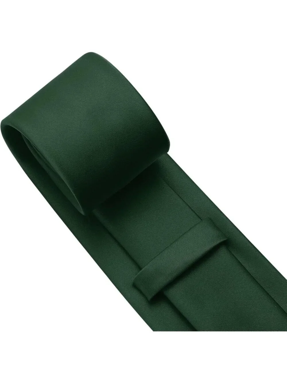 Men's Olive Solid Microfiber Plain Formal Silk Necktie For Business Dress Tie